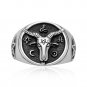 Sterling Silver Baphomet Pentagram Sabbatic Goat of Mendes Ram Satanic Occult Ring