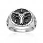 Sterling Silver Baphomet Pentagram Sabbatic Goat of Mendes Ram Satanic Occult Ring