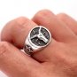 Sterling Silver Baphomet Pentagram Sabbatic Goat of Mendes Ram Satanic Occult Ring