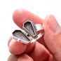 925 Sterling Silver Biker Poison Coffin Gothic Cross Locket Rock Punk Ring