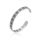 Celtic Knots Knotwork Square Design Sterling Silver 925 Pagan Adjustable Cuff Bangle Bracelet