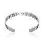 Celtic Knots Knotwork Square Design Sterling Silver 925 Pagan Adjustable Cuff Bangle Bracelet