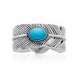 Sterling Silver Bird Feather Blue Turquoise Boho Native American Indian Navajo Eagle Ring