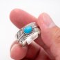 Sterling Silver Bird Feather Blue Turquoise Boho Native American Indian Navajo Eagle Ring