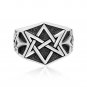 925 Sterling Silver Unicursal Hexagram Thelema Symbol Golden Dawn Magick Occult Ring