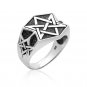 925 Sterling Silver Unicursal Hexagram Thelema Symbol Golden Dawn Magick Occult Ring