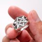 925 Sterling Silver Unicursal Hexagram Thelema Symbol Golden Dawn Magick Occult Ring