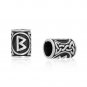 925 Sterling Silver Viking Norse Rune Futhark Berkano Beard Hair Bead Dreadlocks