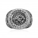 925 Sterling Silver Viking Wolf Fenrir Norse Runes Dragon Jormungand Mammen Ring