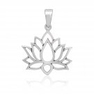 925 Sterling Silver Lotus Sacred Flower Mandala Buddhism Charm Meditation Pendant