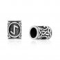 925 Sterling Silver Viking Norse Rune Futhark Ihwaz Eihwaz Beard Hair Bead Dreadlocks