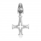 925 Sterling Silver Viking Wolf Fenrir Cross Thor Hammer Mjolnir Amulet Pendant