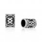 925 Sterling Silver Viking Norse Rune Futhark Inguz Beard Hair Bead Dreadlocks