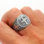 925 Sterling Silver Saint St Benedict Medal Cross Crucifix  Signet of Exorcism Christian Ring