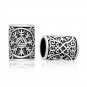 925 Sterling Silver Viking Valknut Helm of Awe Aegishjalmur Beard Hair Bead Dreadlocks