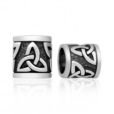 925 Sterling Silver Celtic Triquetra Knot Pagan Beard Hair Dreadlocks Bead