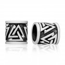 925 Sterling Silver Viking Valknut Pagan Beard Hair Dreadlocks Bead