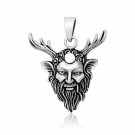 925 Sterling Silver Cernunnos Celtic Horned Fertility God Forest Deity Pagan Pendant