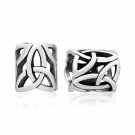 925 Sterling Silver Celtic Triquetra Symbol Cut Through Knot Beard Hair Dreadlocks Bead