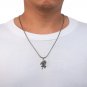 925 Sterling Silver Grim Reaper Scythe God of Death Skull Punk Gothic Pendant