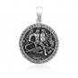 925 Sterling Silver St Saint Michael Guardian Archangel Slaying Dragon Pendant