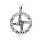 925 Sterling Silver St. Brigid's Cross Celtic Irish Infinity Knots Pendant