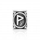925 Sterling Silver Viking Norse Rune Futhark Wunjo Beard Hair Bead Dreadlocks