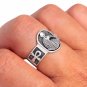 925 Sterling Silver Thoth God Ancient Egyptian Moon Wisdom Deity Ankh Sacred Ring