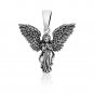 925 Sterling Silver Praying Guardian Angel Open Wings Religious Charm Pendant