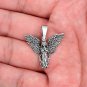 925 Sterling Silver Praying Guardian Angel Open Wings Religious Charm Pendant