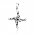 Sterling Silver Saint St. Brigid's Cross Irish Celtic Kildare Pendant