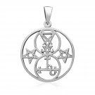 925 Sterling Silver Sigils of Lucifer Lilith Pentagram Satanic Occult Pendant