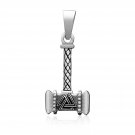 925 Sterling Silver Viking Valknut Thor Hammer Mjolnir Pagan Amulet Double-Faced Pendant