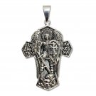 925 Sterling Silver Saint Michael Archangel Slaying Dragon Christian Cross Pendant