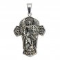 925 Sterling Silver Saint Michael Archangel Slaying Dragon Christian Cross Pendant
