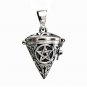 925 Sterling Silver Pentagram Pentacle Cone-Shaped Triquetra Wiccan Locket Pendant