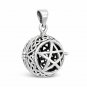 925 Sterling Silver Pentagram Pentacle Harmony Ball Cage Locket Sacred Pendant