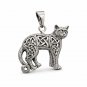 925 Sterling Silver Cat Celtic Triquetra Knotwork Celtic Pagan Wiccan Pendant