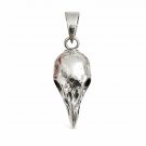 925 Sterling Silver Viking Raven Crow Gothic Skull Locket Pendant