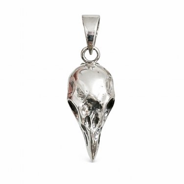 925 Sterling Silver Viking Raven Crow Gothic Skull Locket Pendant