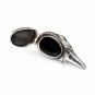 925 Sterling Silver Viking Raven Crow Gothic Skull Locket Pendant