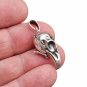 925 Sterling Silver Viking Raven Crow Gothic Skull Locket Pendant