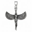 925 Sterling Silver Egypt Egyptian Goddess Isis Hathor Sekhmet Winged Charm Pendant