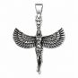 925 Sterling Silver Egypt Egyptian Goddess Isis Hathor Sekhmet Winged Charm Pendant