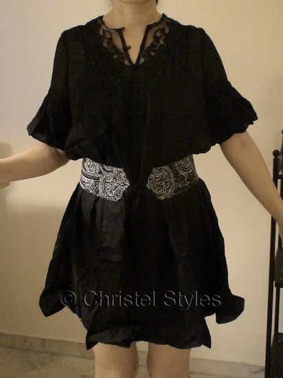 Black Lace Cocktail Wedding Baby Doll Dress Sz S (was $26)