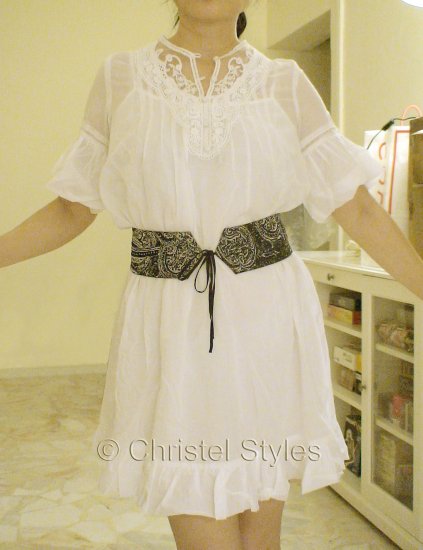 NEW White Lace Cocktail Wedding Baby Doll Dress Size L