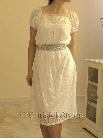 Off-White Lace Cocktail Wedding Party Dress Size 14 (was $39)