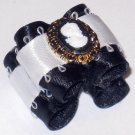 Dog bow- black and white cameo - 7/8 Shih Tzu Yorkie Maltese