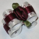 Dog bow- Red and White - 5/8 Shih Tzu Yorkie Maltese
