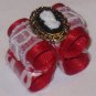 Dog bow- Red cameo - Shih Tzu Yorkie Maltese